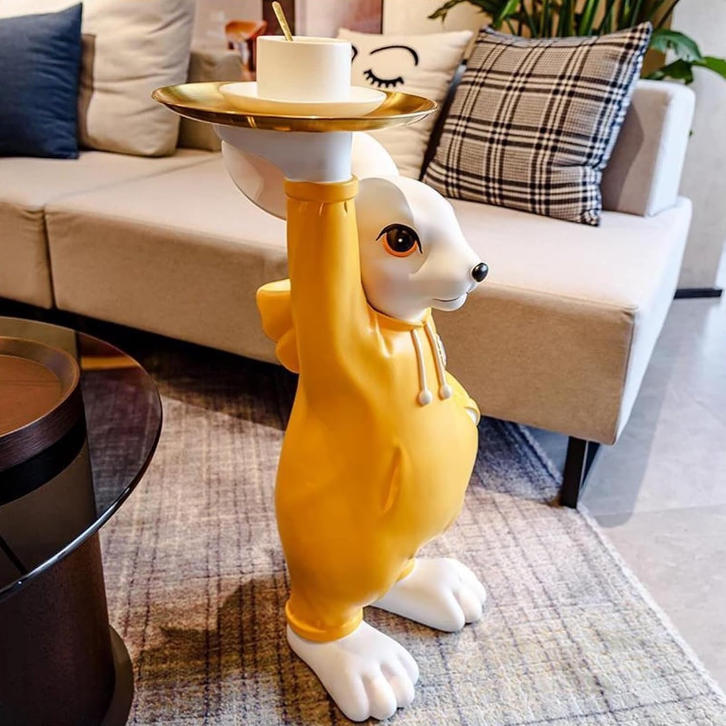 Serving Cute Rabbit with Plate