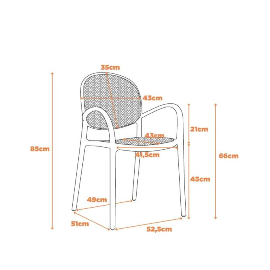 BISTRO WITH ARMS SET OF 4
