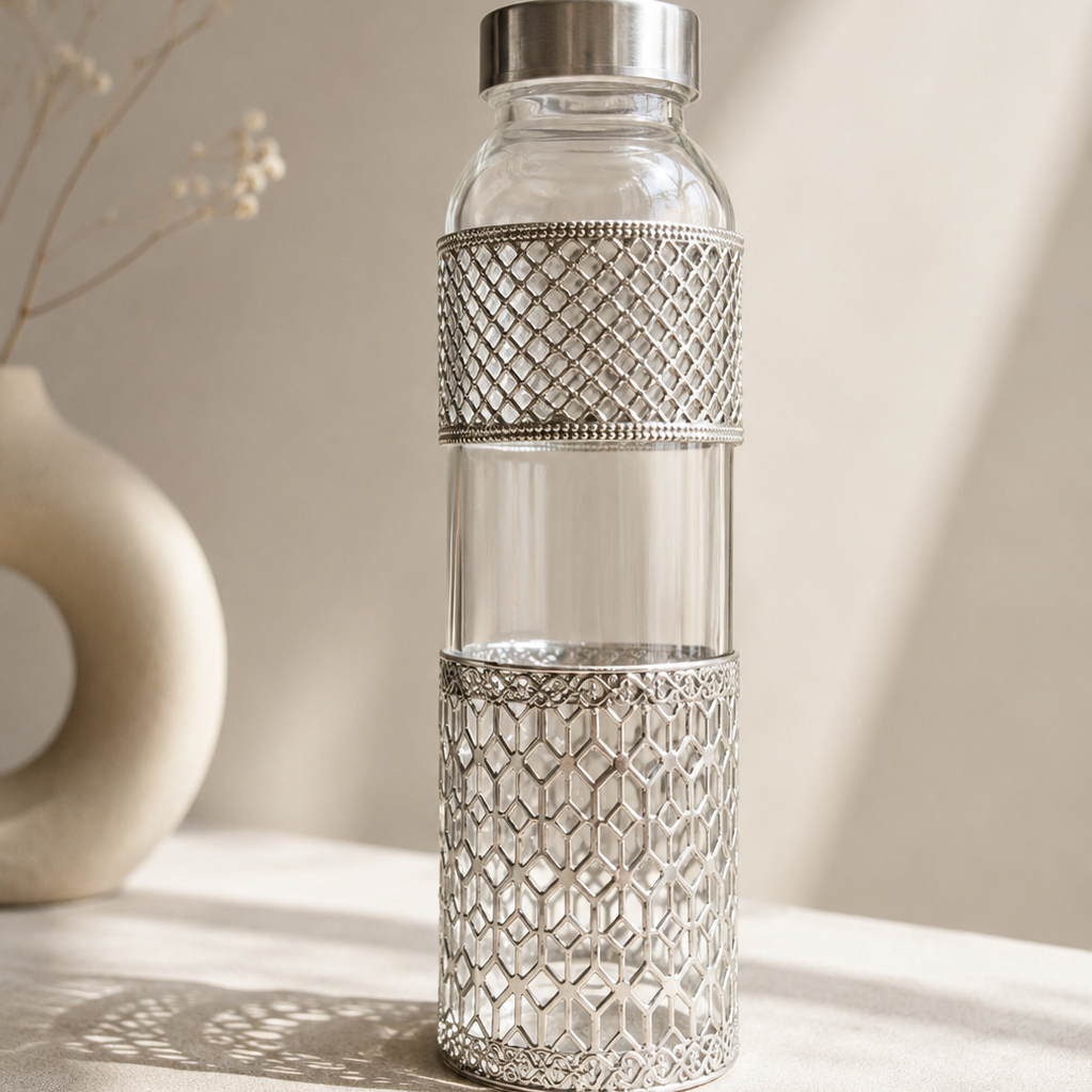 Handcrafted Silver Bottle Set of 10