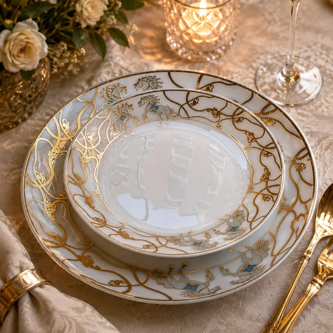7 Pcs Snack Set 24 ct Gold Plated