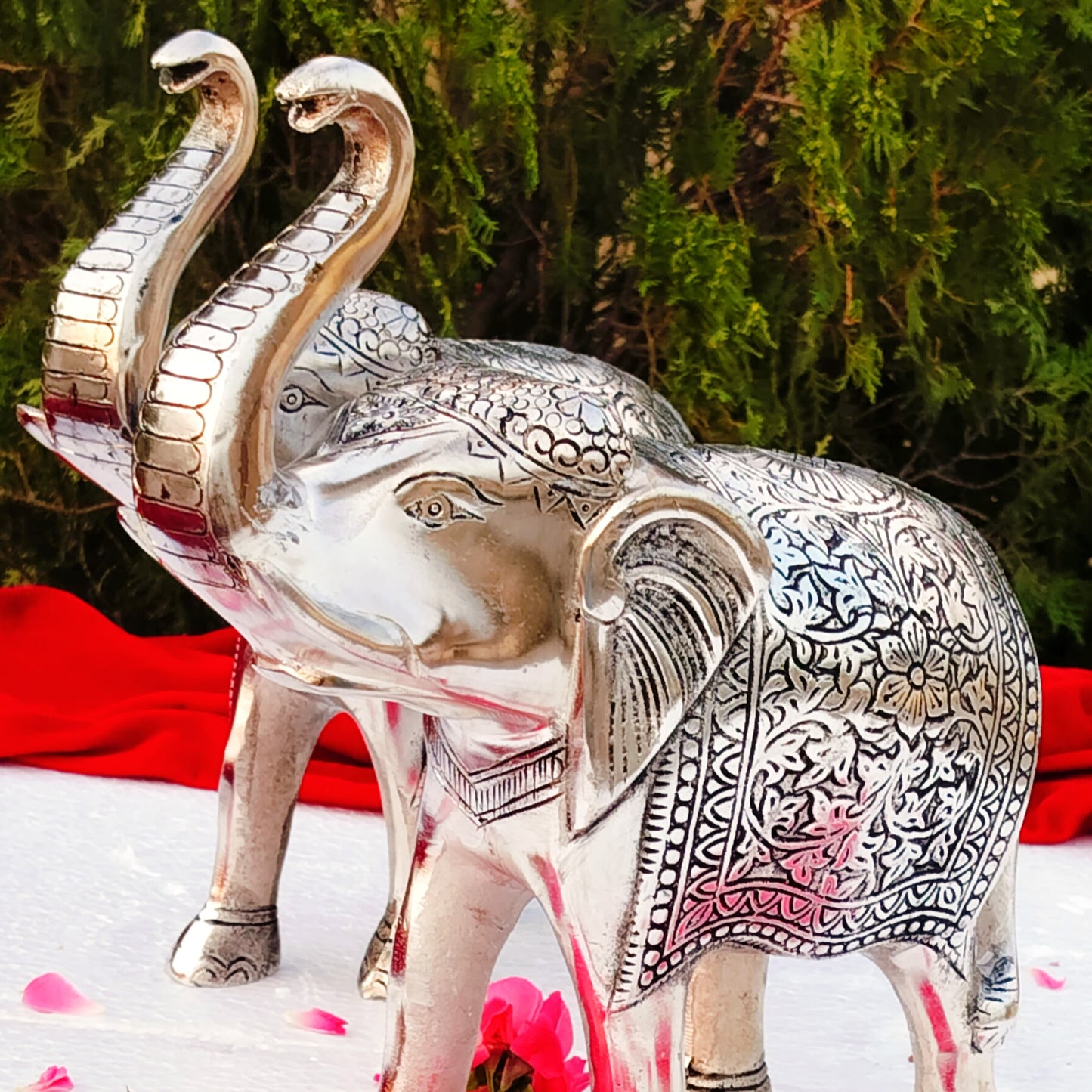 German Silver Elephant Set of 2