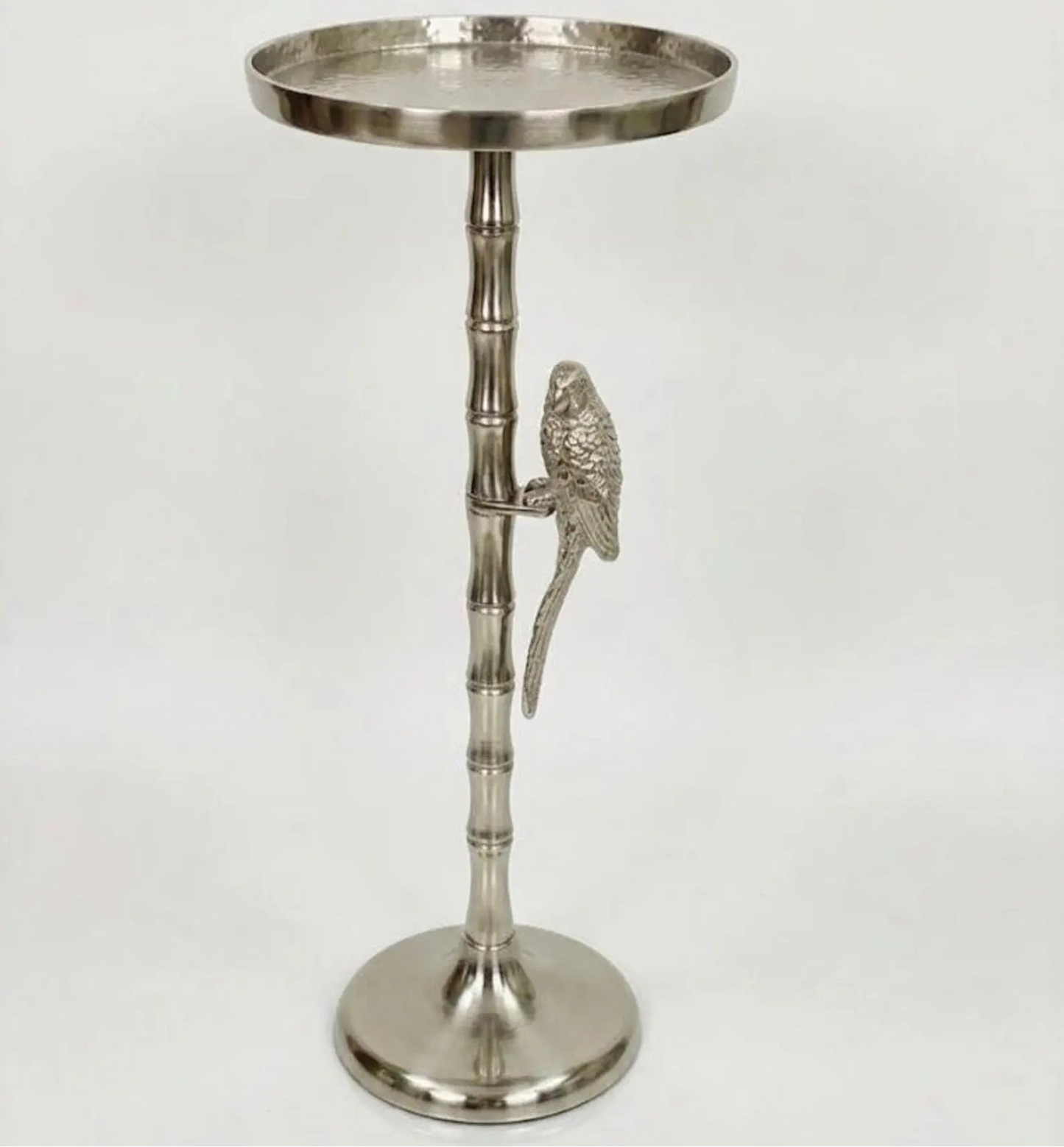 Intricate Parrot Brass Side Table