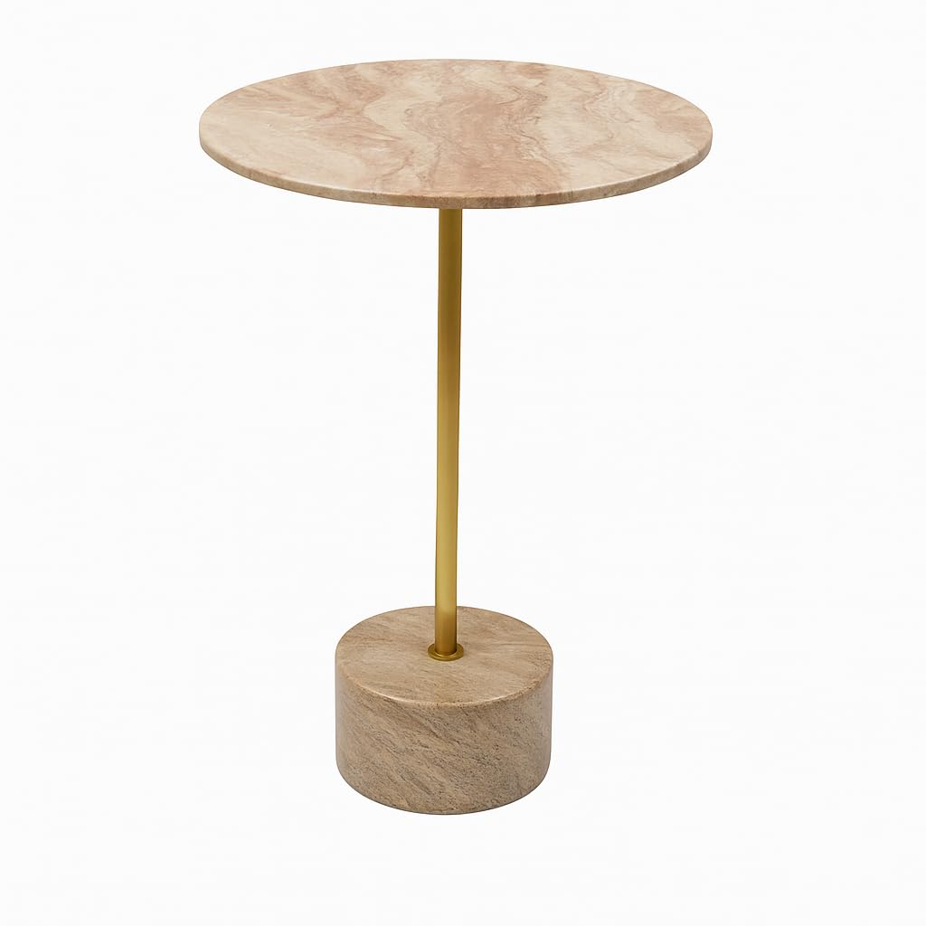 Pink Faux Marble Side Table