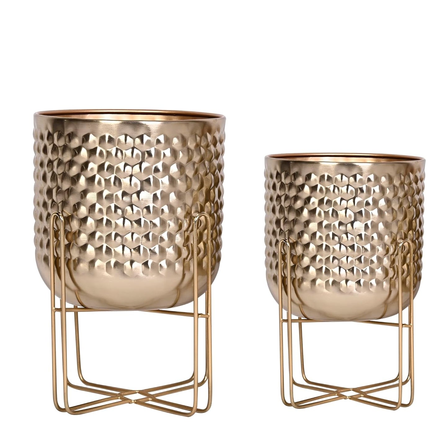 Set of 2 Hammered Planters