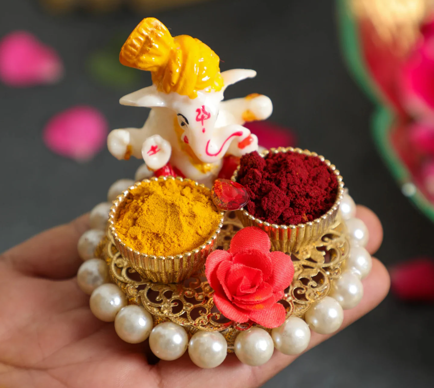 Ganesh Haldi Kumkum Holder Set of 10