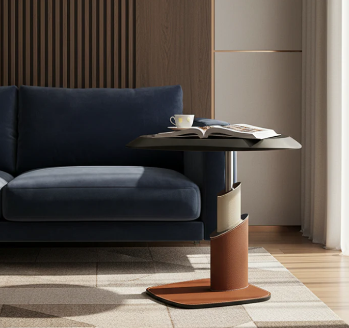 Saddle Leather Side Table