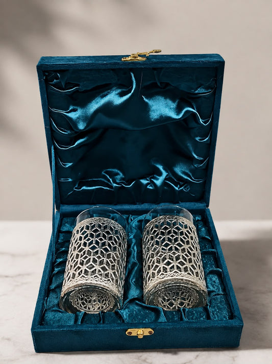 German Silver Glass Set of 2