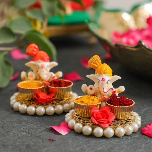 Ganesh Haldi Kumkum Holder Set of 10