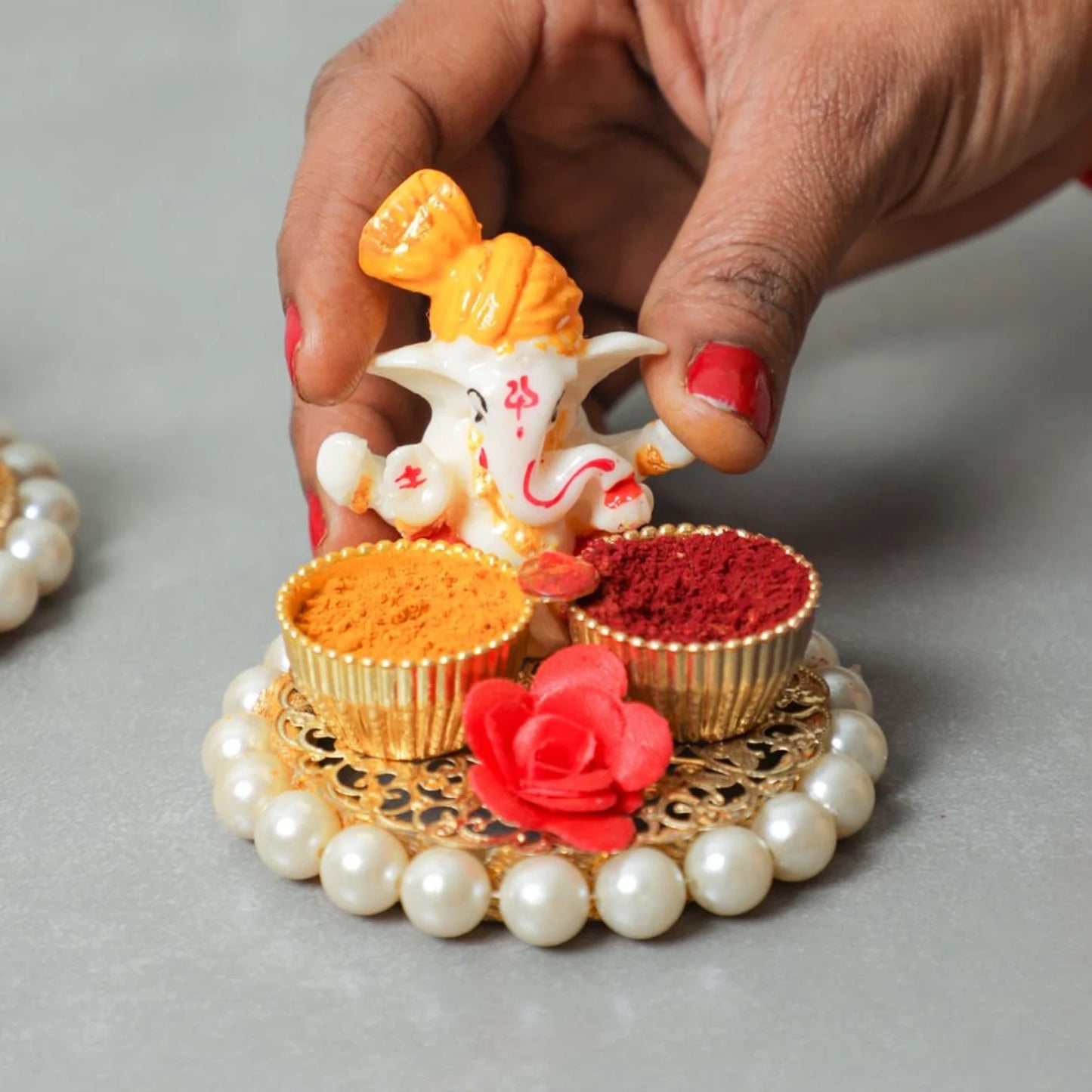 Ganesh Haldi Kumkum Holder Set of 10